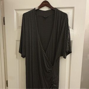 Banana Republic Faux-Wrap Striped Jersey Dress
